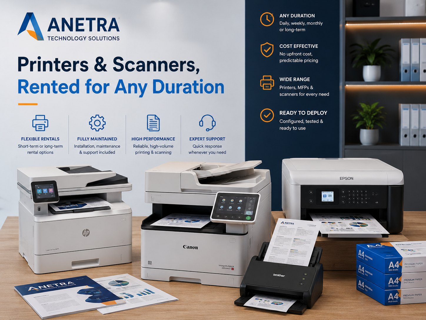Anetra Infotech printing and scanning rentals